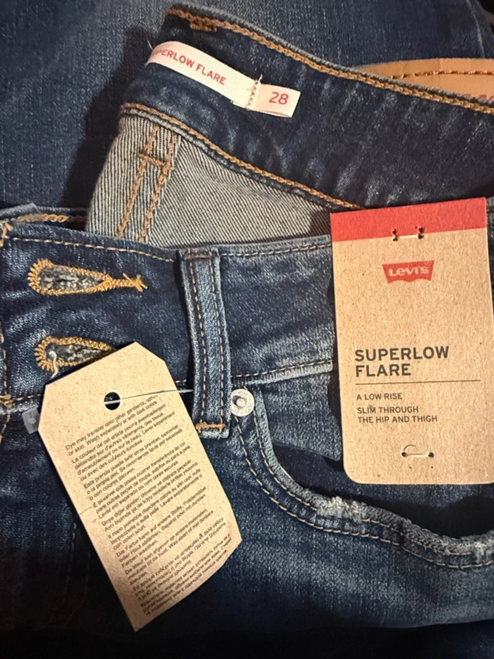 Levi's Superlow Flare Dark Jeans Dark Indigo - Picture 7 of 8